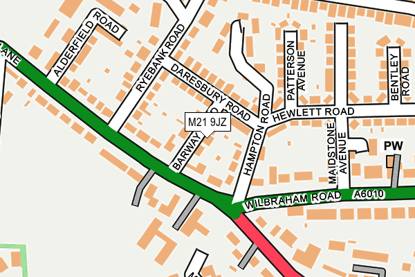 M21 9JZ map - OS OpenMap – Local (Ordnance Survey)