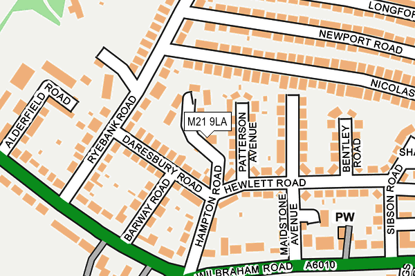 M21 9LA map - OS OpenMap – Local (Ordnance Survey)