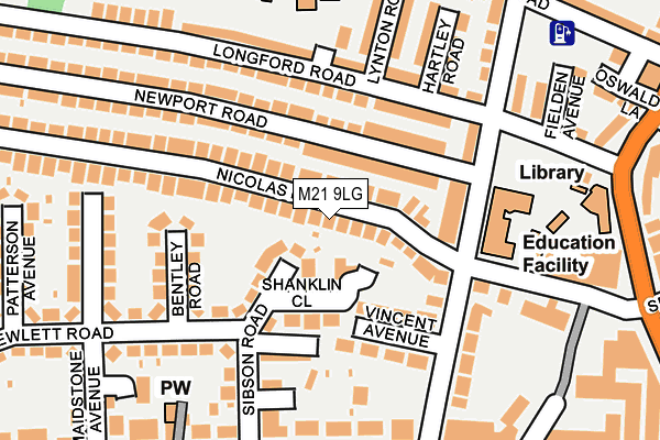 M21 9LG map - OS OpenMap – Local (Ordnance Survey)