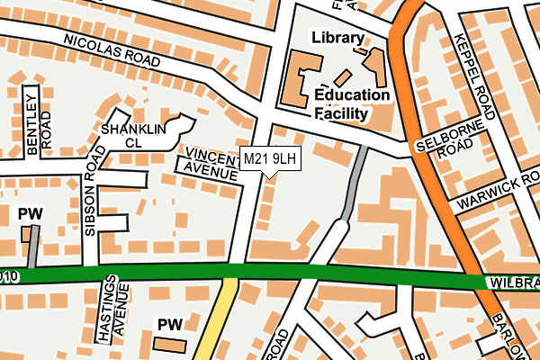 M21 9LH map - OS OpenMap – Local (Ordnance Survey)