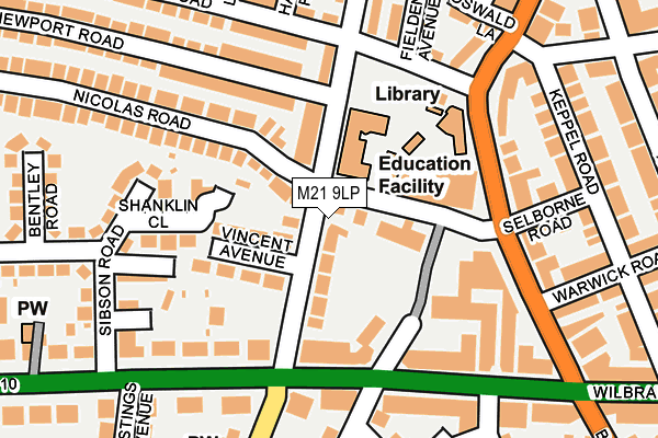 M21 9LP map - OS OpenMap – Local (Ordnance Survey)