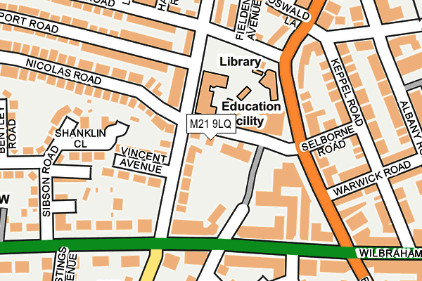 M21 9LQ map - OS OpenMap – Local (Ordnance Survey)