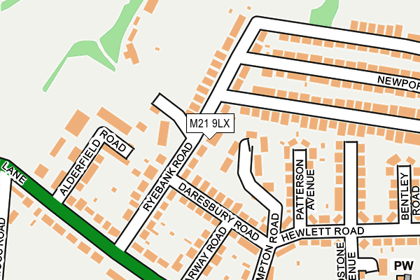 M21 9LX map - OS OpenMap – Local (Ordnance Survey)