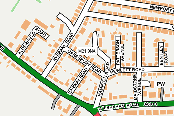 M21 9NA map - OS OpenMap – Local (Ordnance Survey)