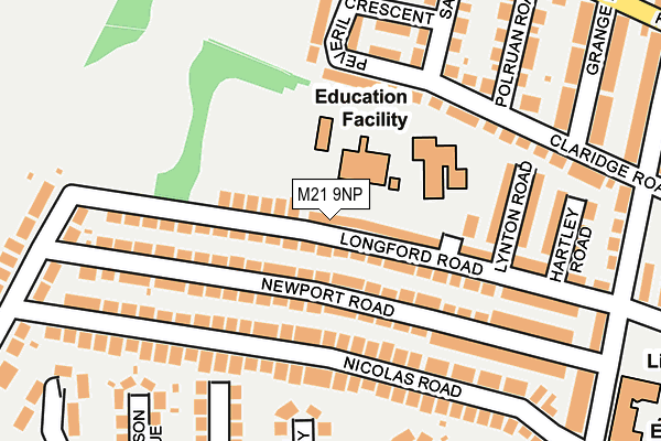 M21 9NP map - OS OpenMap – Local (Ordnance Survey)