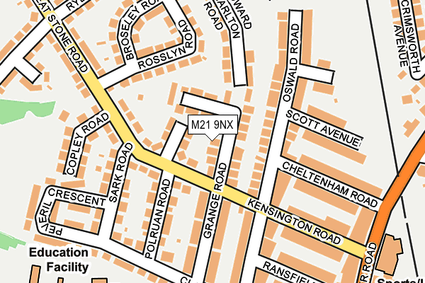 M21 9NX map - OS OpenMap – Local (Ordnance Survey)