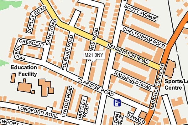 M21 9NY map - OS OpenMap – Local (Ordnance Survey)