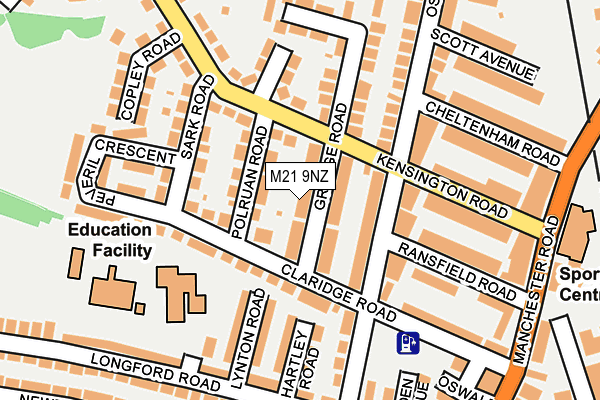 M21 9NZ map - OS OpenMap – Local (Ordnance Survey)