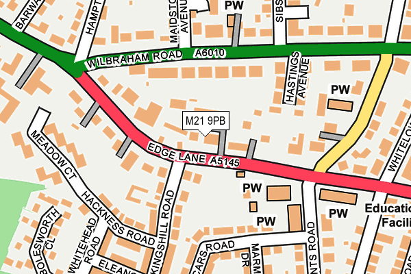 M21 9PB map - OS OpenMap – Local (Ordnance Survey)