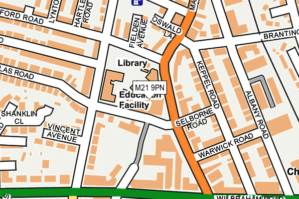 M21 9PN map - OS OpenMap – Local (Ordnance Survey)