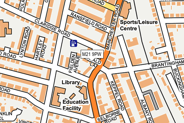 M21 9PW map - OS OpenMap – Local (Ordnance Survey)