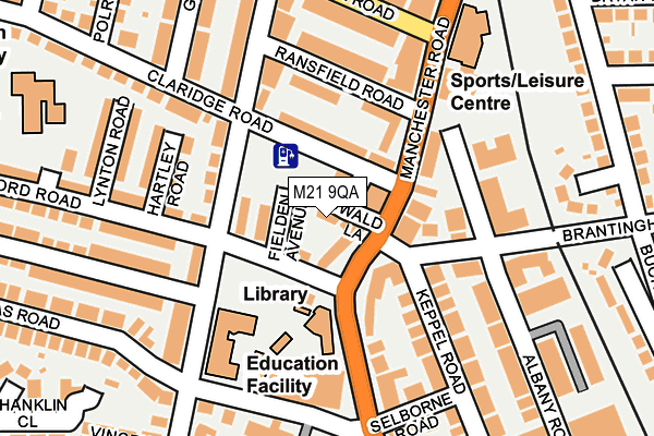 M21 9QA map - OS OpenMap – Local (Ordnance Survey)