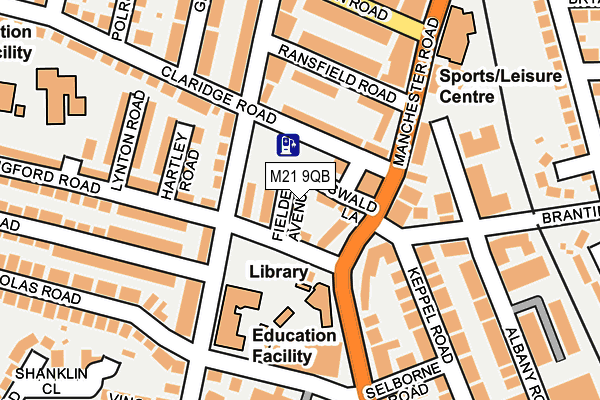 M21 9QB map - OS OpenMap – Local (Ordnance Survey)