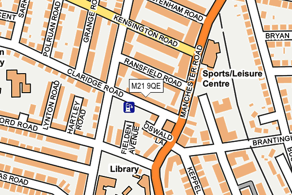 M21 9QE map - OS OpenMap – Local (Ordnance Survey)