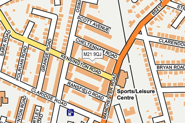 M21 9QJ map - OS OpenMap – Local (Ordnance Survey)