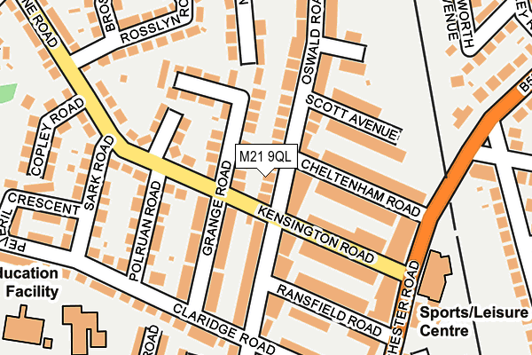 M21 9QL map - OS OpenMap – Local (Ordnance Survey)