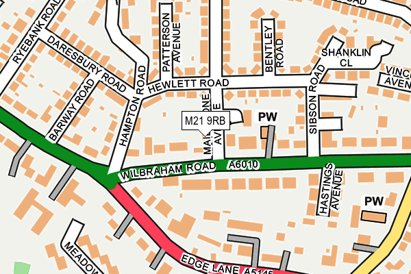 M21 9RB map - OS OpenMap – Local (Ordnance Survey)