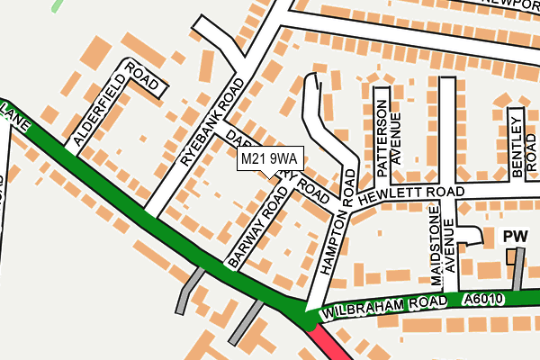 M21 9WA map - OS OpenMap – Local (Ordnance Survey)