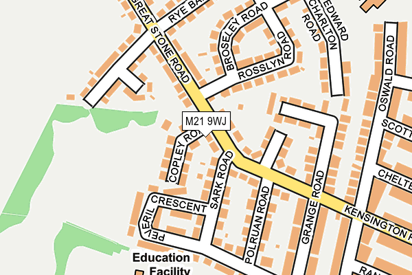 M21 9WJ map - OS OpenMap – Local (Ordnance Survey)