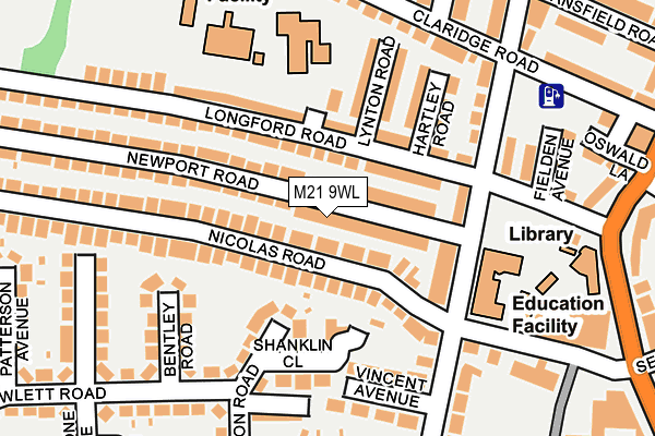 M21 9WL map - OS OpenMap – Local (Ordnance Survey)