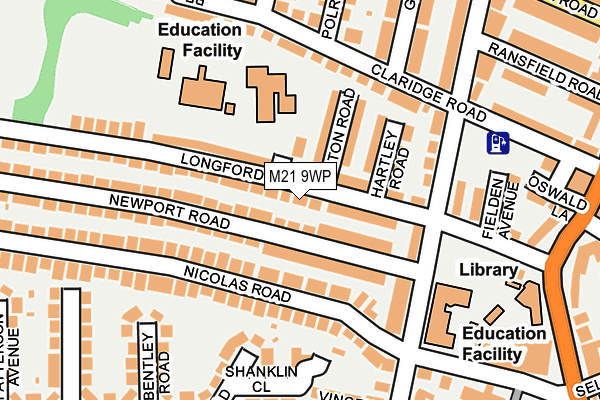 M21 9WP map - OS OpenMap – Local (Ordnance Survey)