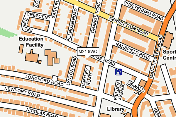 M21 9WQ map - OS OpenMap – Local (Ordnance Survey)