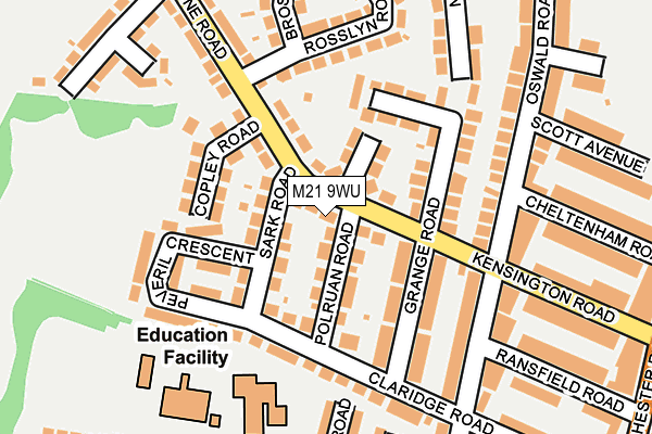 M21 9WU map - OS OpenMap – Local (Ordnance Survey)