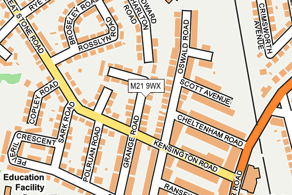 M21 9WX map - OS OpenMap – Local (Ordnance Survey)