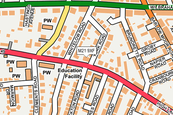 M21 9XF map - OS OpenMap – Local (Ordnance Survey)