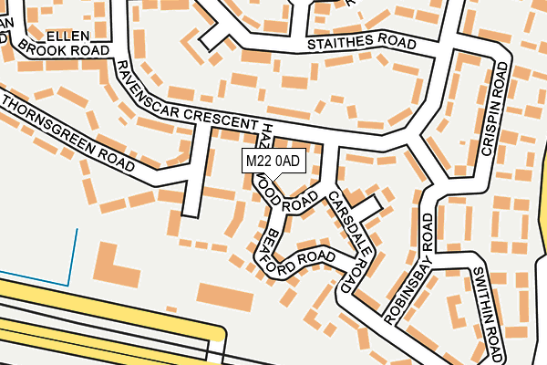 M22 0AD map - OS OpenMap – Local (Ordnance Survey)