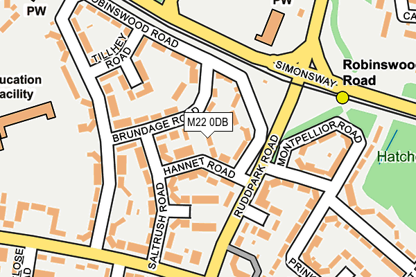 M22 0DB map - OS OpenMap – Local (Ordnance Survey)