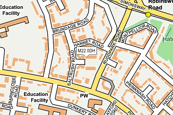 M22 0DH map - OS OpenMap – Local (Ordnance Survey)