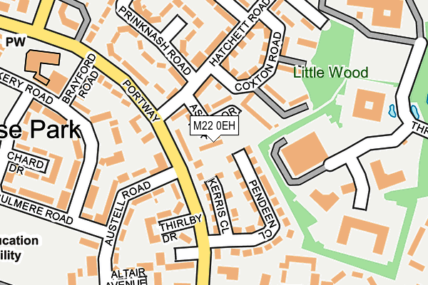 M22 0EH map - OS OpenMap – Local (Ordnance Survey)