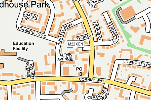 M22 0EN map - OS OpenMap – Local (Ordnance Survey)