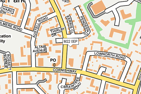 M22 0EP map - OS OpenMap – Local (Ordnance Survey)