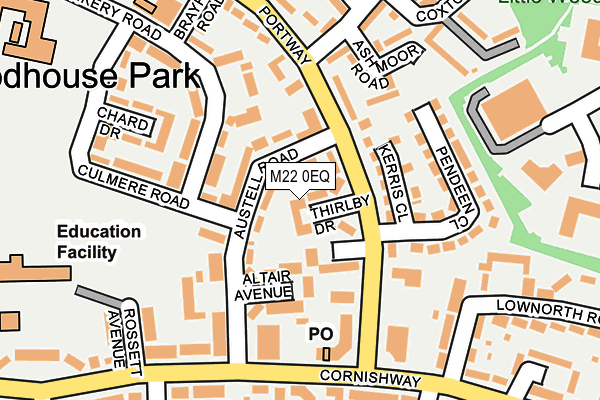 M22 0EQ map - OS OpenMap – Local (Ordnance Survey)