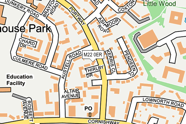 M22 0ER map - OS OpenMap – Local (Ordnance Survey)