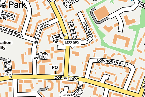 M22 0EX map - OS OpenMap – Local (Ordnance Survey)