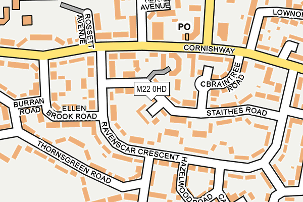 M22 0HD map - OS OpenMap – Local (Ordnance Survey)