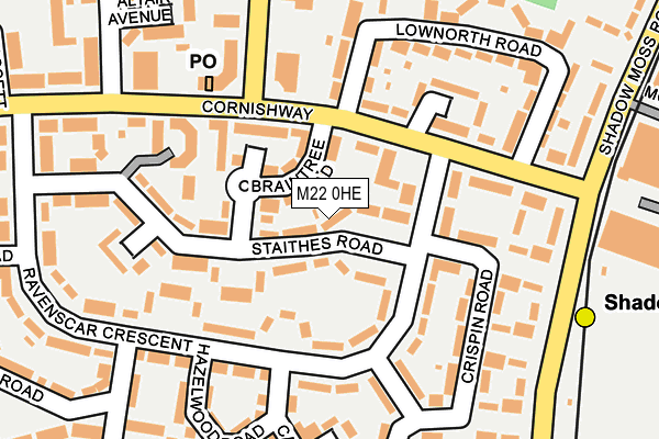 M22 0HE map - OS OpenMap – Local (Ordnance Survey)