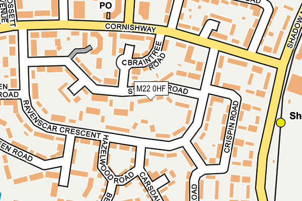 M22 0HF map - OS OpenMap – Local (Ordnance Survey)