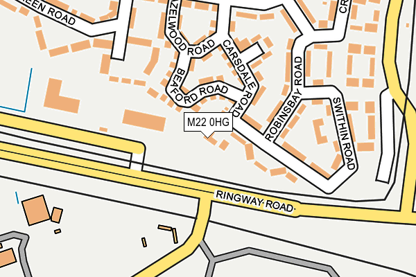M22 0HG map - OS OpenMap – Local (Ordnance Survey)