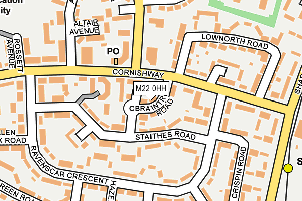 M22 0HH map - OS OpenMap – Local (Ordnance Survey)