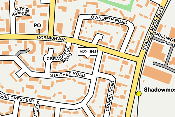 M22 0HJ map - OS OpenMap – Local (Ordnance Survey)