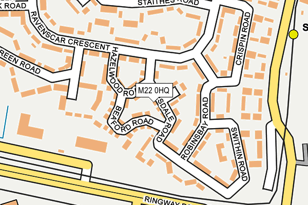 M22 0HQ map - OS OpenMap – Local (Ordnance Survey)