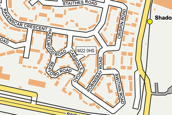 M22 0HS map - OS OpenMap – Local (Ordnance Survey)