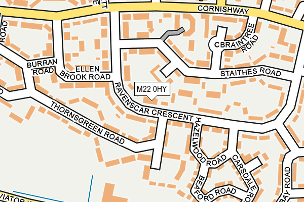 M22 0HY map - OS OpenMap – Local (Ordnance Survey)