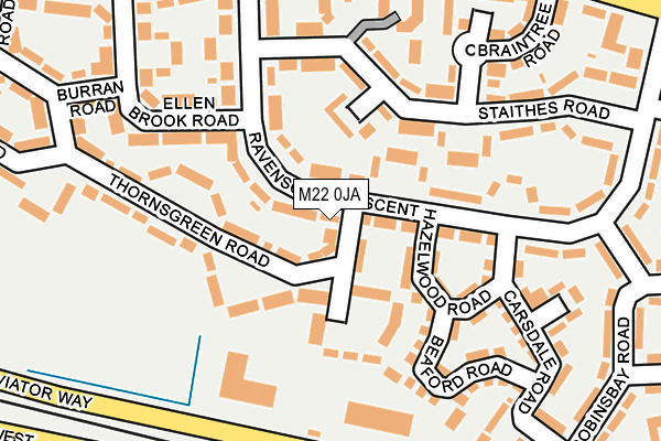 M22 0JA map - OS OpenMap – Local (Ordnance Survey)