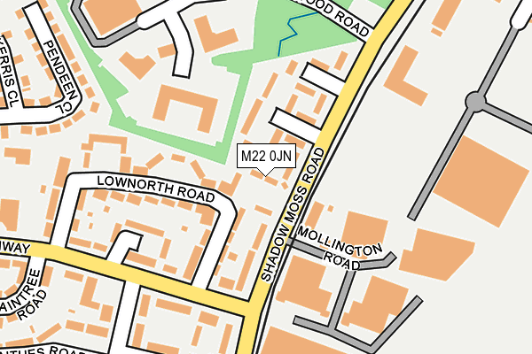 M22 0JN map - OS OpenMap – Local (Ordnance Survey)