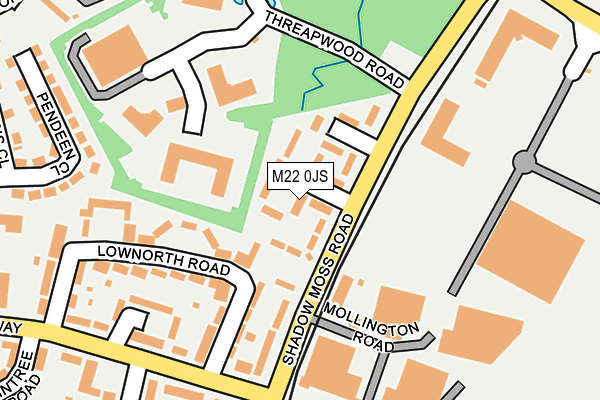 M22 0JS map - OS OpenMap – Local (Ordnance Survey)